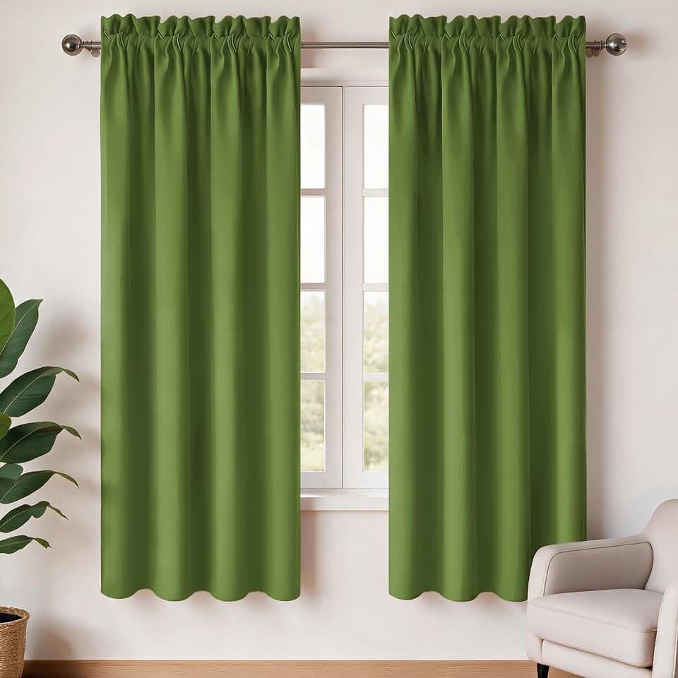 Deconovo Black Out Curtains 63 Inches Long for Living Room and Bedroom