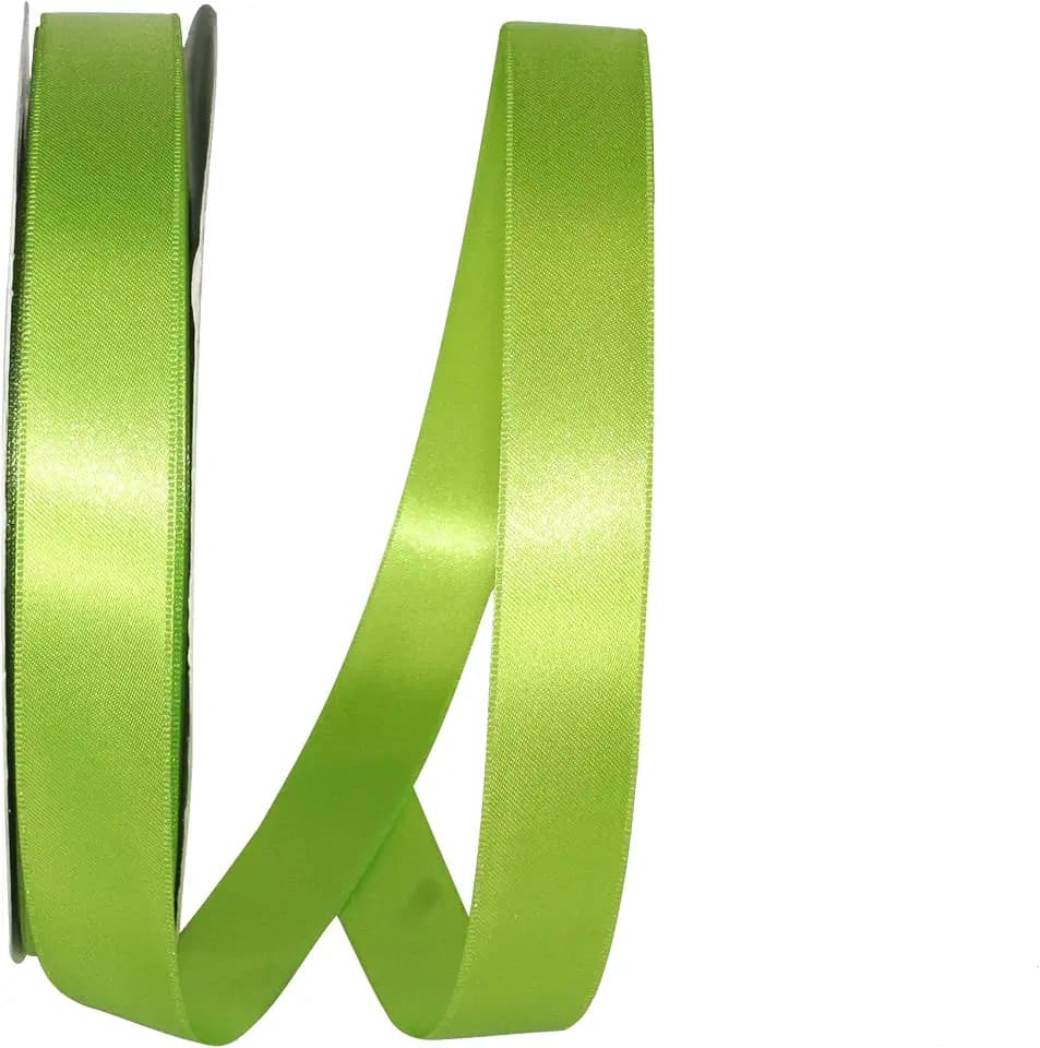 Reliant Ribbon 5000-042-05C Double Face Satin Allure Dfs Ribbon, 7/8 Inch X 100 Yards, Apple Green