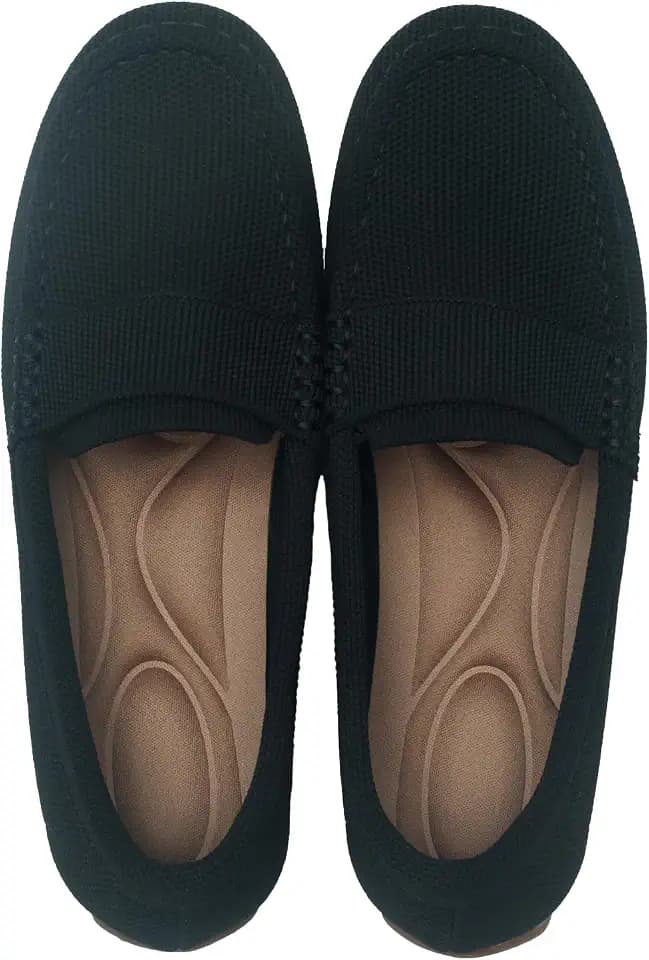 Dogese Women's Lightweight Knitted Loafers Casual Flat Shoes Comfortable Boat Shoes Flat Bottomed Breathable Shoes