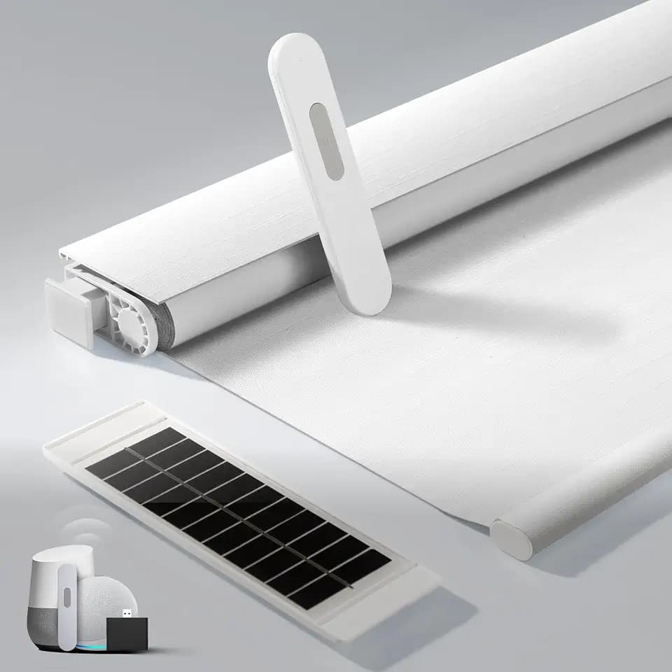 No Drill Motorized Blinds with Remote, Automatic Roller Shades