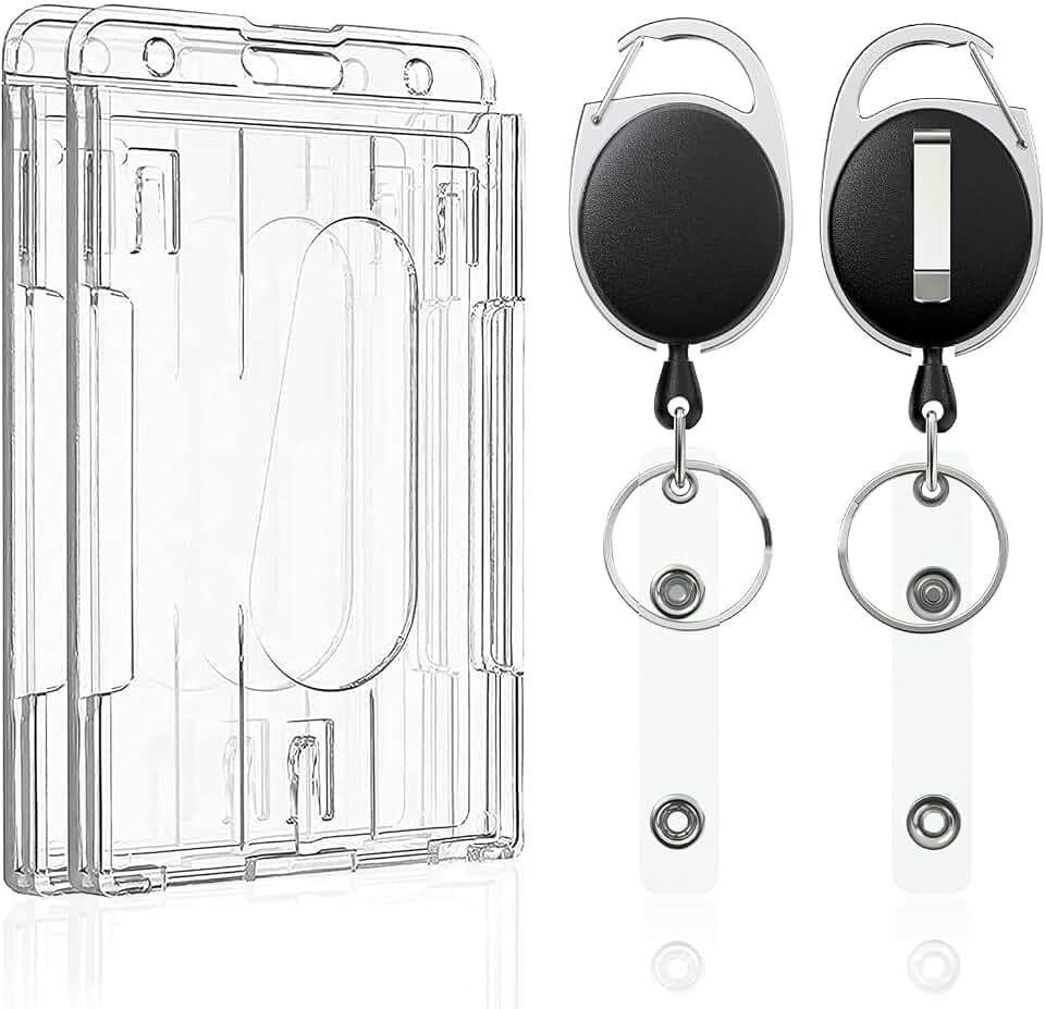 Pawfly 2 Pack Badge Holders with Reel for Office School IDs