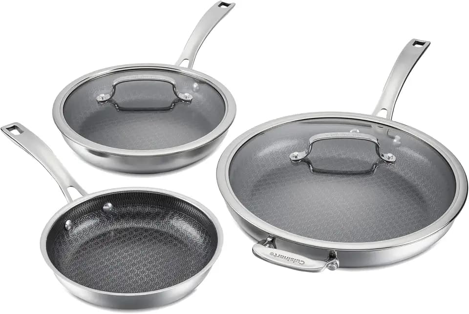 Cuisinart FusionPlus Skillet Set, Hybrid, 8"/10"/12", FPS-5SSCR