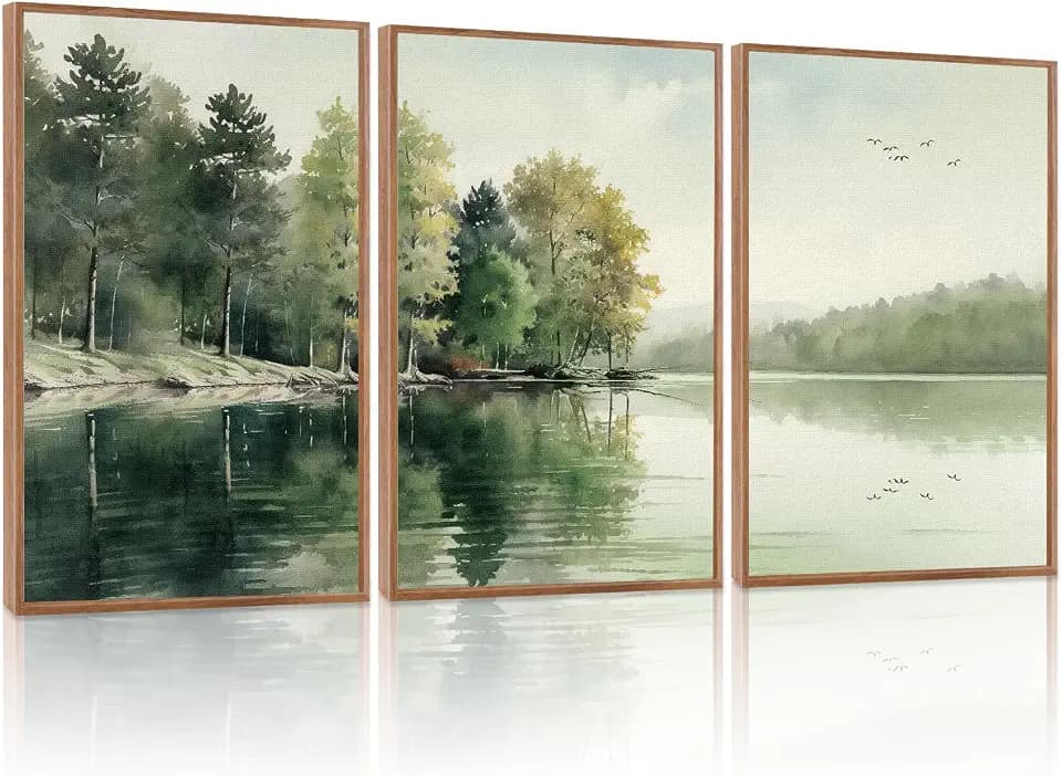 KAIRNE Lake art print Nature Landscape Mountain Wall Art Set-24’’X36’’X3