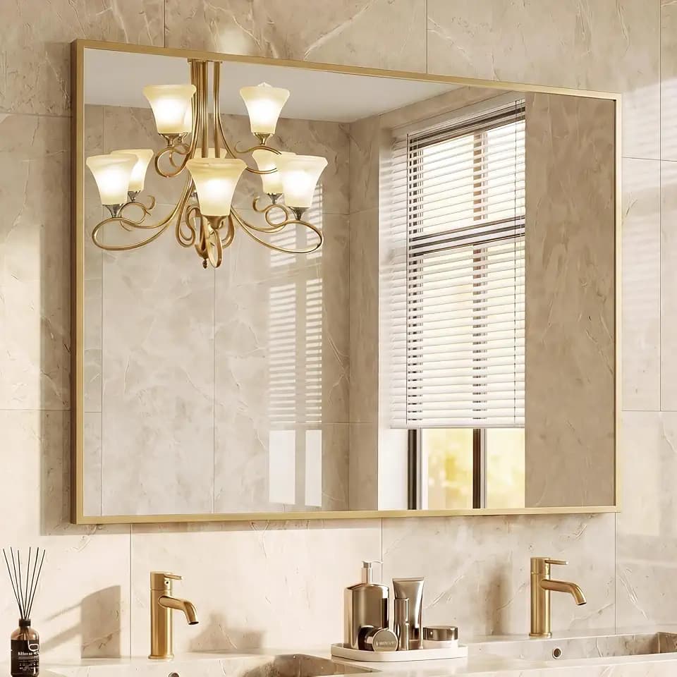 DUMOS Bathroom Mirror for Over Sink, 40"x30" Rectangle Wall Mount Mirror