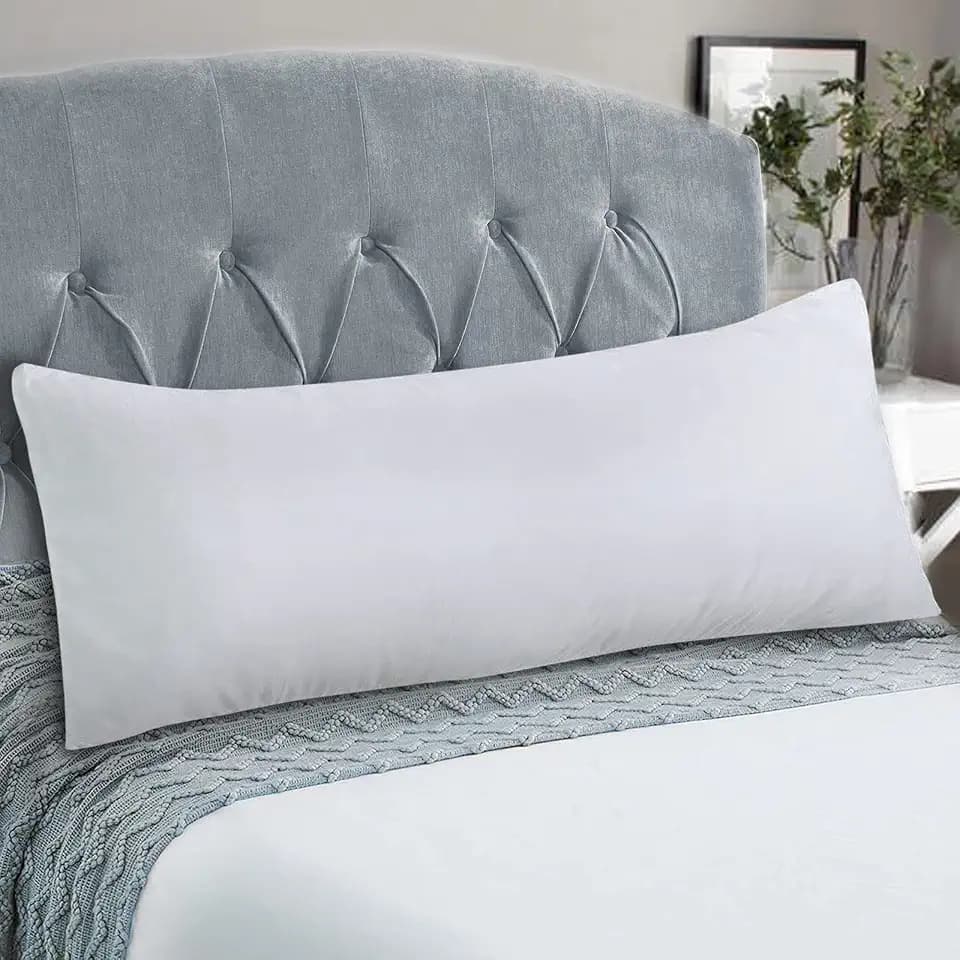 Waterproof Body Pillow Cover, Body Pillow Size Protectors 21" x 55", White