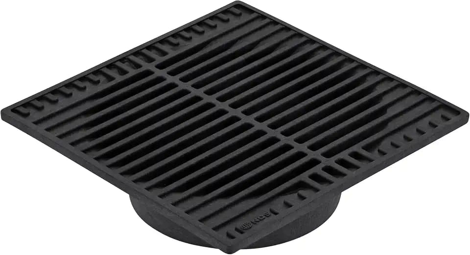 NDS 970, 9-Inch Square Grate, Connects to 6-Inch Spee-D® Basin, 6-Inch Drain Pipes and Fittings, for Small Lawns, Landscaping and Patios, Plastic, Black