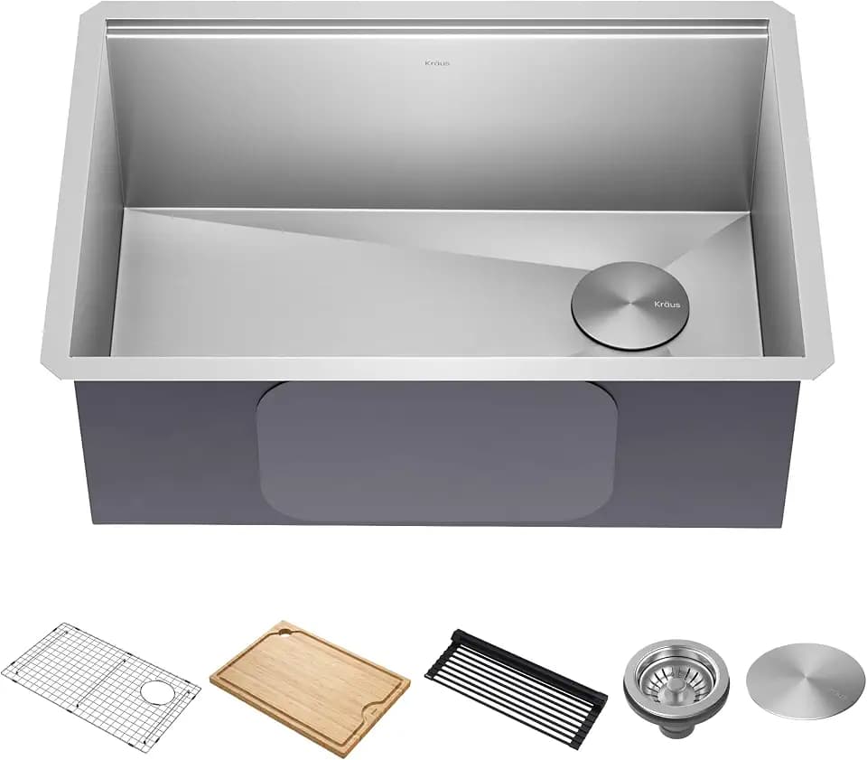 KRAUS Stainless Steel 27 in Undermount Kitchen Sink KWU110-27