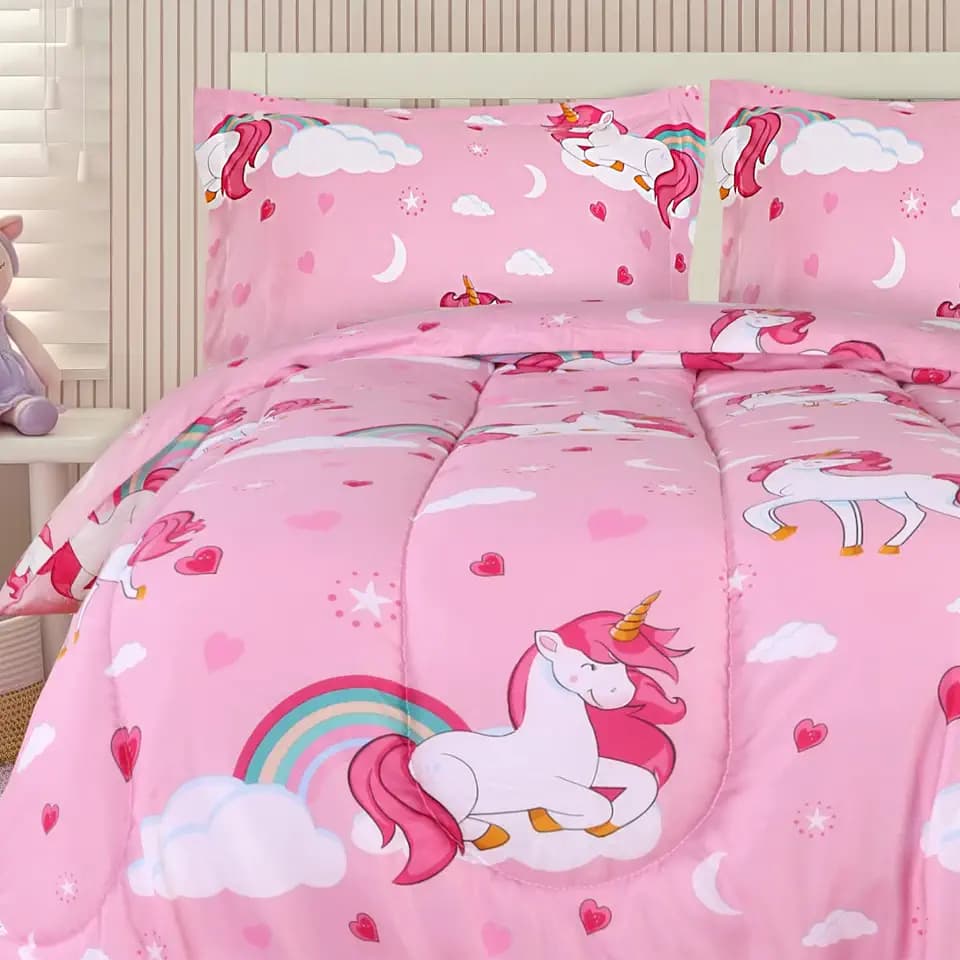 Utopia Bedding 3 Pc Kids Twin Comforter Set, Unicorn
