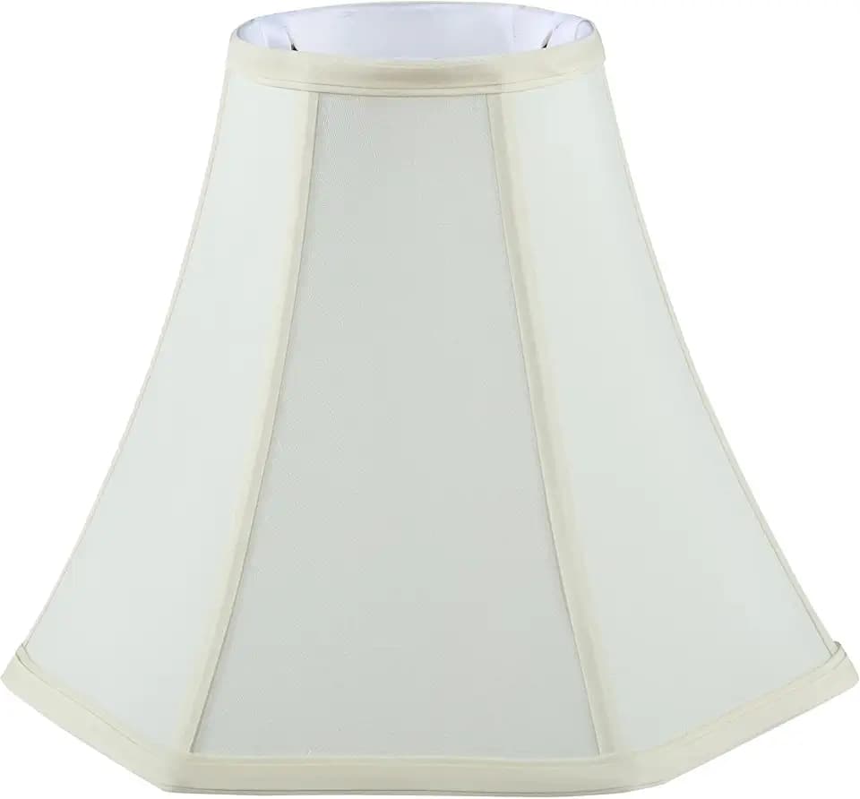 Aspen Creative 34011 Handsewn Pagoda Spider Lamp Shade in Pale Yellow Faux Silk Fabric (5" x 12" x 9-3/4")
