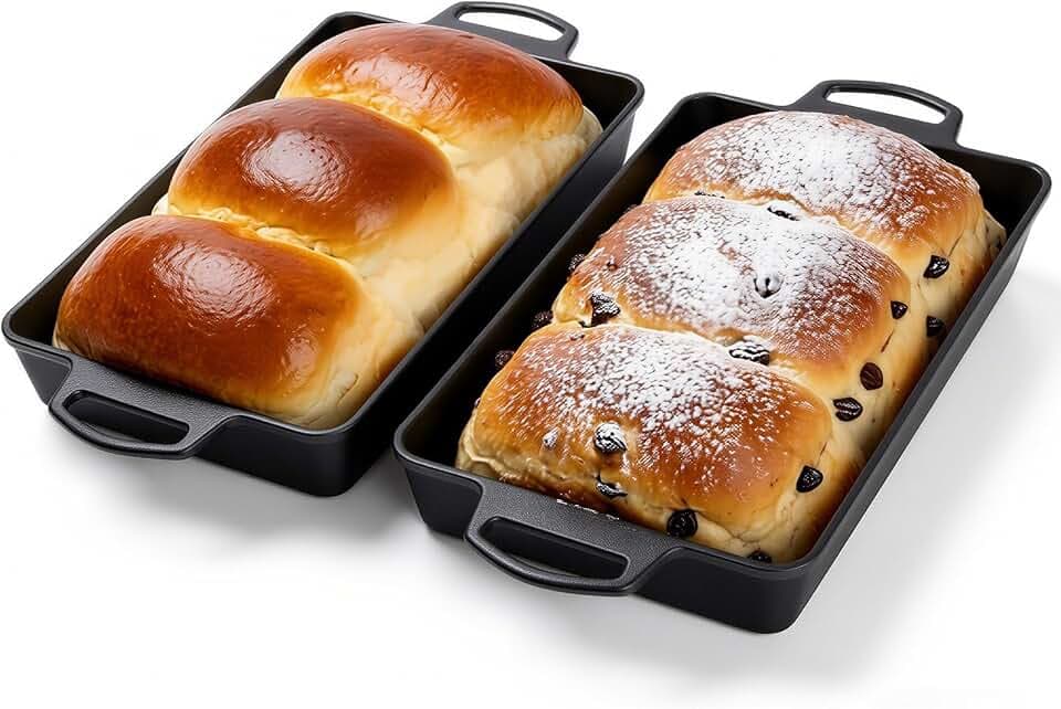 9x13 Inch Pre-Seasoned Cast Iron Pizza Pan for Ovens & Grills, 2 Pack