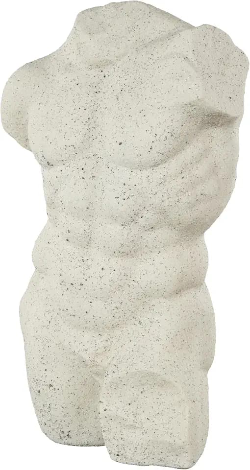 Deco 79 Polystone People Decorative Sculpture Textured Home Decor Statue with Black Speckles, Accent Figurine 10" x 6" x 16", White