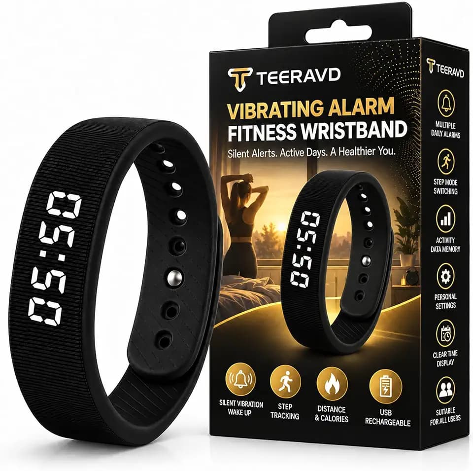 Vibrating Alarm Wristband Clock for Heavy Sleepers Wake Band Wrist Watch Silent Vibration Bracelet Loud Adults Strike Deaf People Despertar with that Won't Partner Extremely Deep