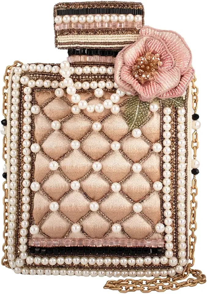 Mary Frances Pearl Essence Beaded Crossbody Handbag, Pink