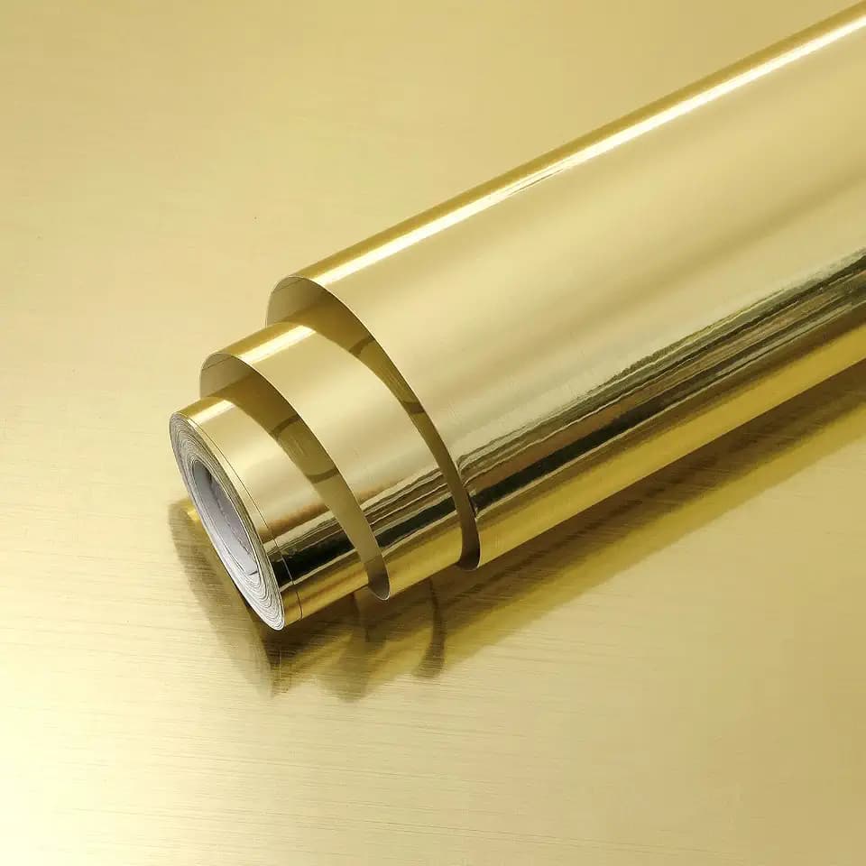 Gold Stainless Steel Contact Paper Peel and Stick Metallic Wallpaper Gold Removable Wall Paper for Appliances Decorative Self Adhesive Roll for Kitchen Fridge Dishwasher Cabinets 15.7"x240"