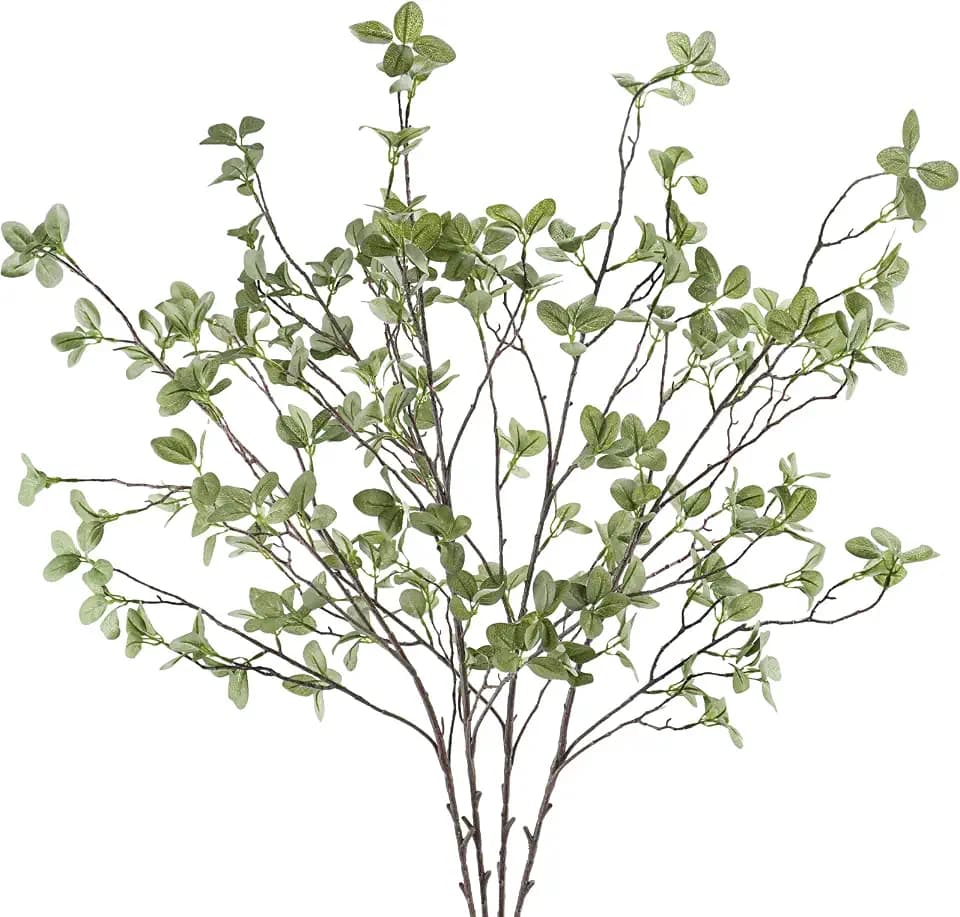 41” Artificial Greenery Stems, Long Fake Plant Twigs Faux Greenery Branches for Tall Vase Home Party Wedding Office Decor (4 Pcs)