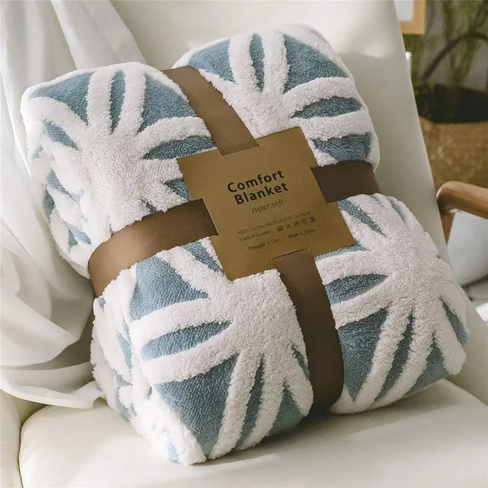 LOMAO Sherpa Fleece Blanket Gifts for Mom Dad Cozy Soft Throw Blanket for Women Men Birthday Gifts Dual Sided Couch Sofa Bed Blanket (Light Blue,51x63 inch)