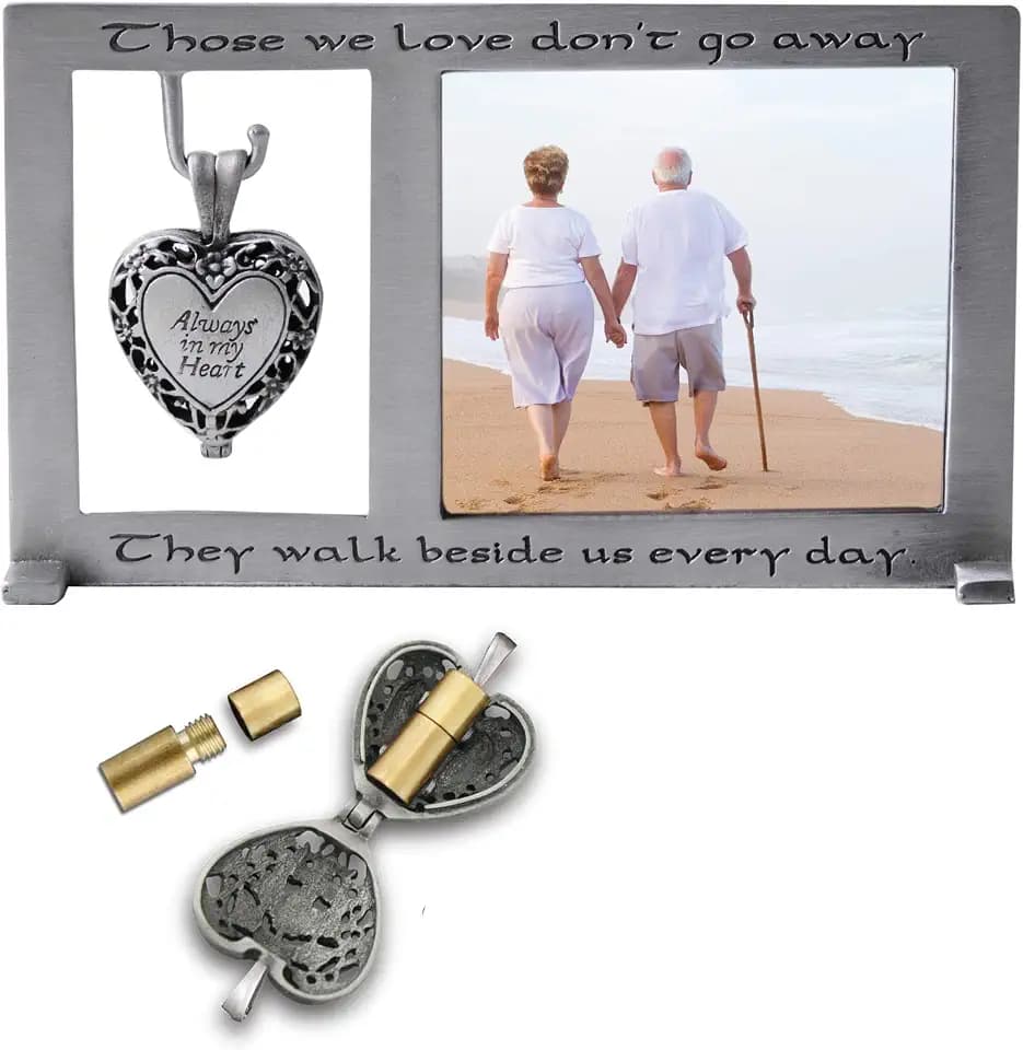 Those We Love Memorial Photo Frame with Vial for Ashes or a Keepsake, Funeral or Sympathy Gift for Loss of Loved One, For 2.5-inch by 2.25-inch photo, by Abbey & CA Gift