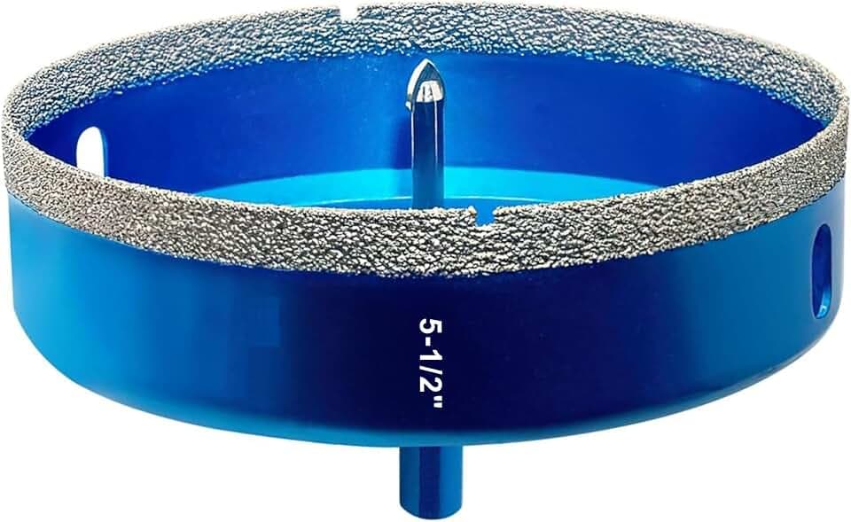 TurstAid Diamond Hole Saw 5-1/2 Inch with Pilot Guide Drill Bit - Performance Diamond Tile Hole Saw for Porcelain, Glass, Marble, Ceramic