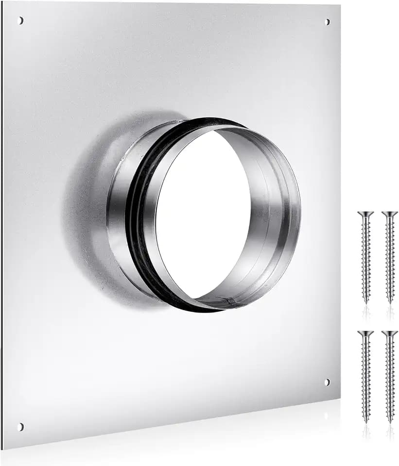Zonon 4 Inch Duct Connector Flange, Galvanized Steel Dryer Vent Plate