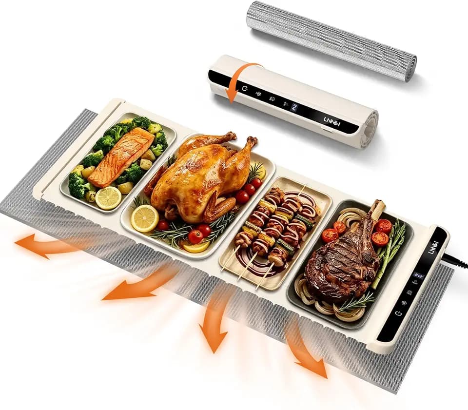 Warming Mat for Food, 36x15 Inch,White, Fast Heat, Child Lock