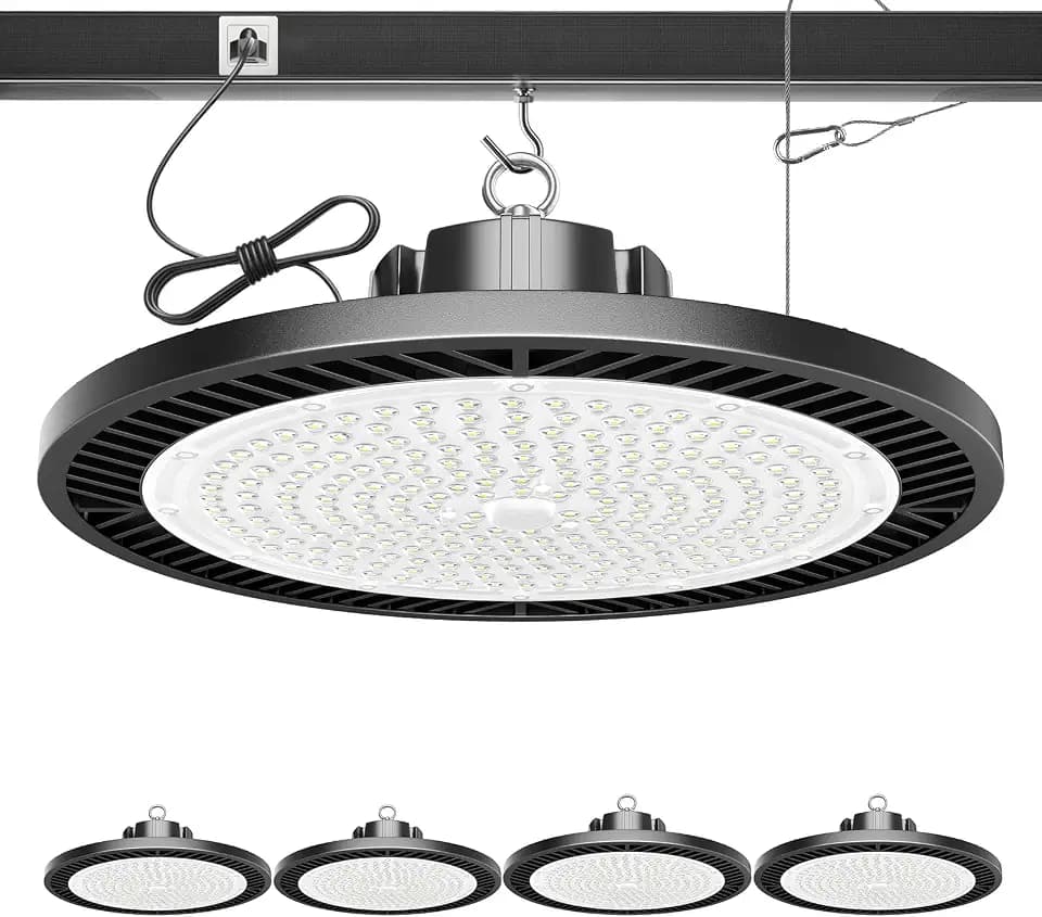ELEKICO Super Bright 250W 35000LM Led High Bay Light 4 Pack for Garage Shop
