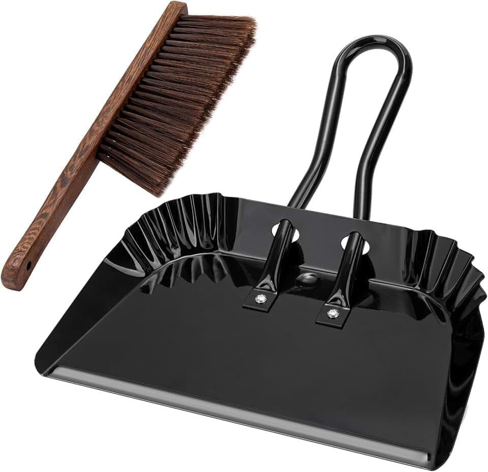 17In Large Dust Pan and Brush Set,Heavy-Duty Dust Pan | Handheld Dustpan
