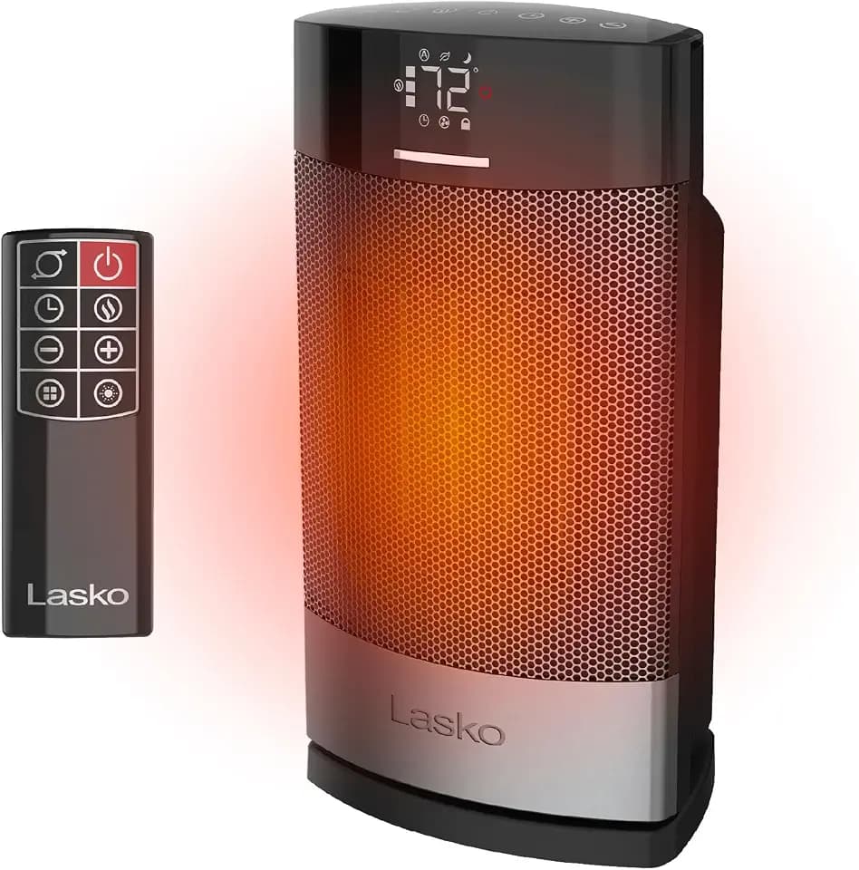 Lasko 12" Ellipse Ceramic Tabletop Space Heater - Remote - Black - CD12950