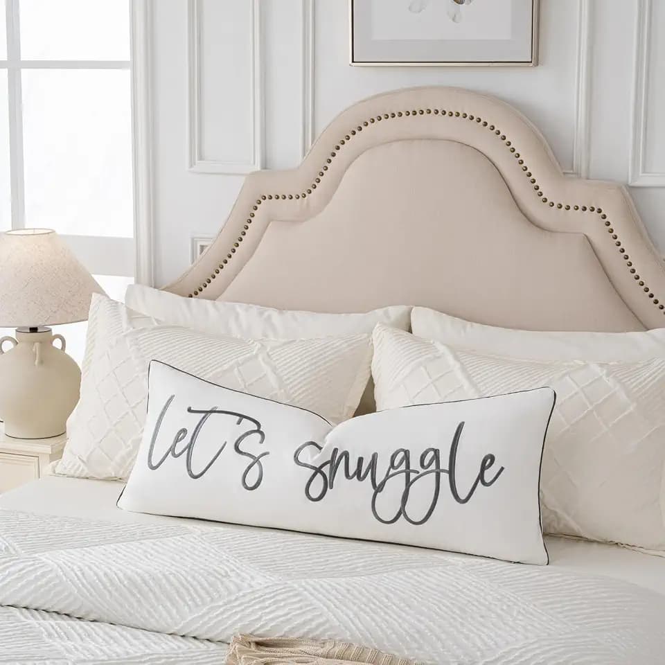 Sunkifover Let's Snuggle Decorative Lumbar Pillow Cover - 14x36 Inch