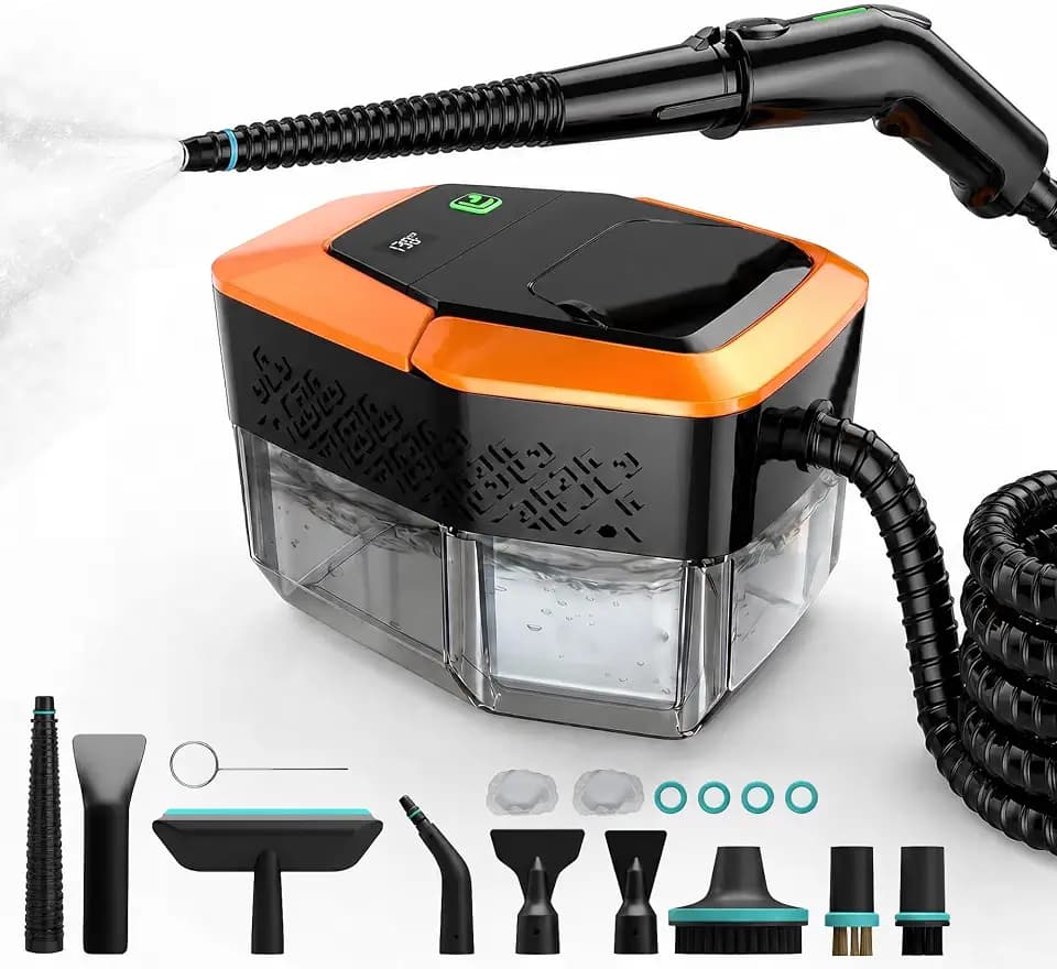 Steam Cleaner for Home & Car – Handheld Steamer for Cleaning with 2500W High Temperature, 3 Modes, 12 Accessories & 1.8L Large Tank, Portable Steam Cleaner for Couch, Grease, Kitchen, Bathroom, Car
