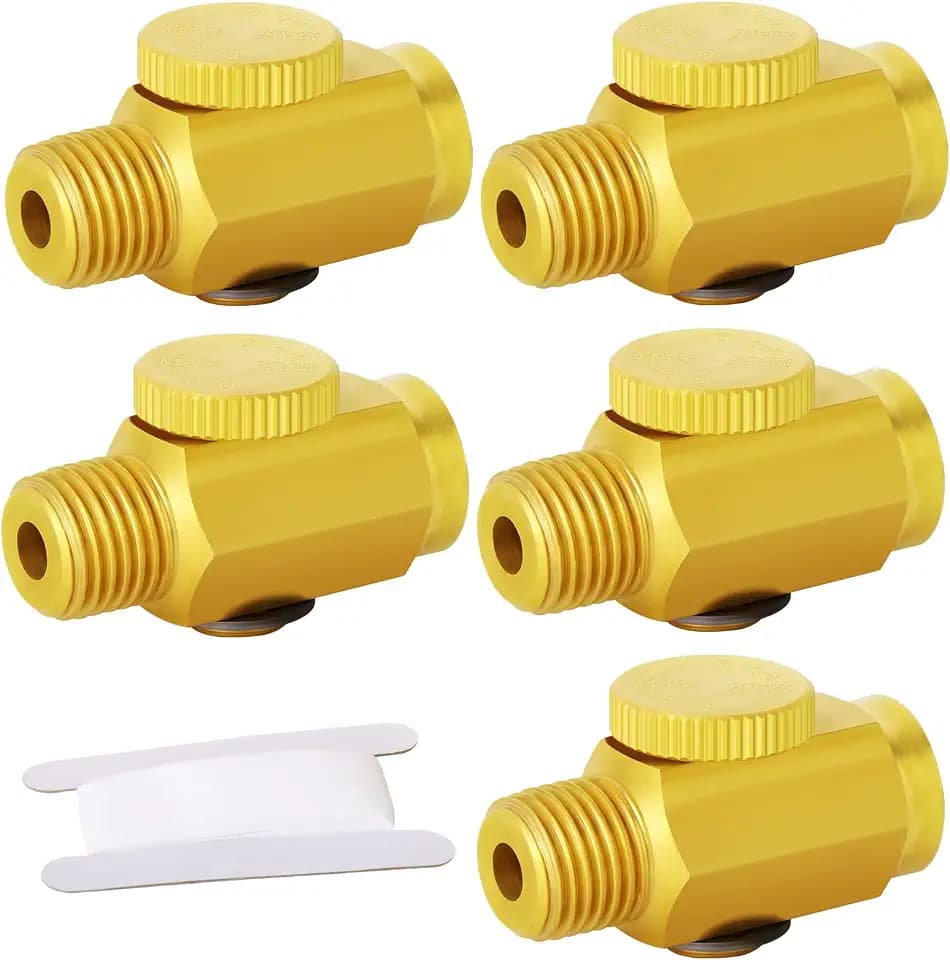 TAISHER 5PCS Brass Air Compressor Accessories Control Tool,in-Line Air Flow Regulator Valve 1/4" NPT Male x 1/4" NPT Female