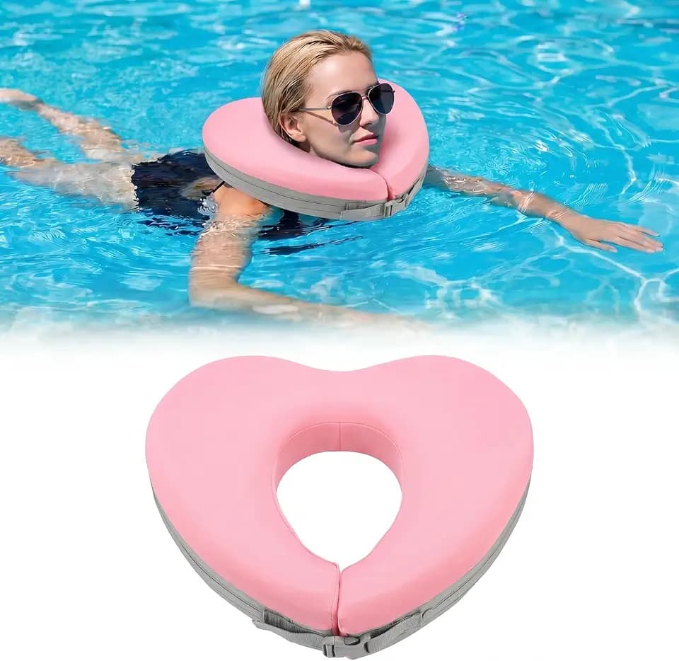 Geelin Float Swim Collar for Head and Neck Support,Filled with Foam Plastic Particles (Not Inflatable),Floatation Devices for Adults,Fits Most Adult Neck Sizes for Learn to Swim or Therapy
