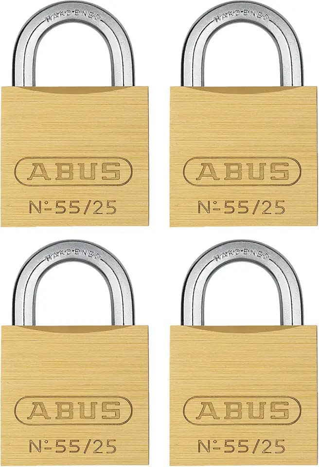 ABUS 55/25 Small Solid Brass Padlock with 2 Keys for School, Gym, Cabinet