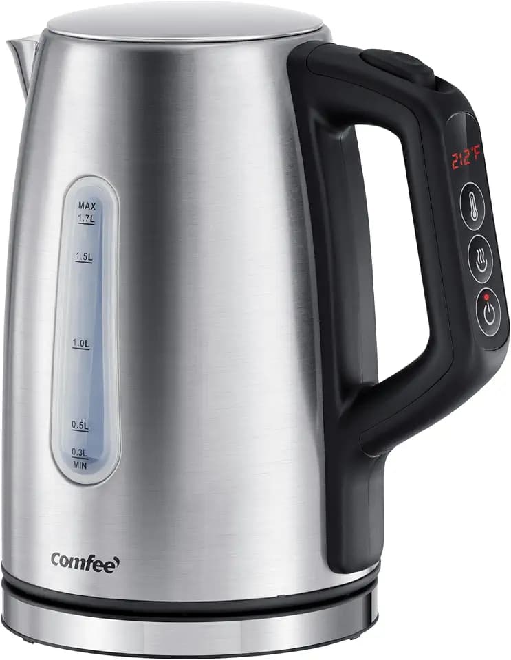 COMFEE' Stainless Steel Temperature-Control Kettle, 1.7L with 6 Preset Mode