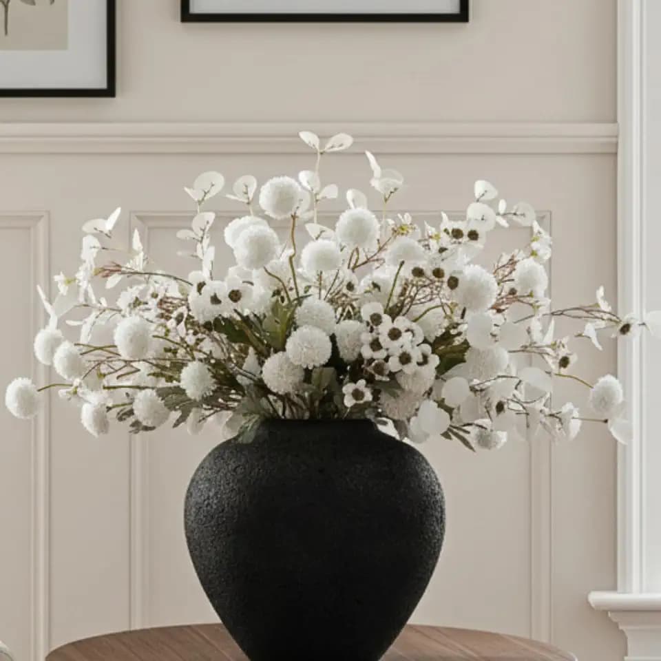 20pcs White Artificial Flowers Bulk Centerpiece For Table, Real Look