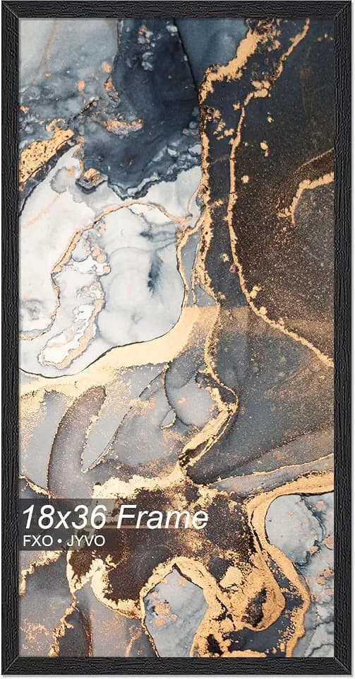 Fxojyvo 18x36 Picture Frame Black Engineered Wood Wall Hanging