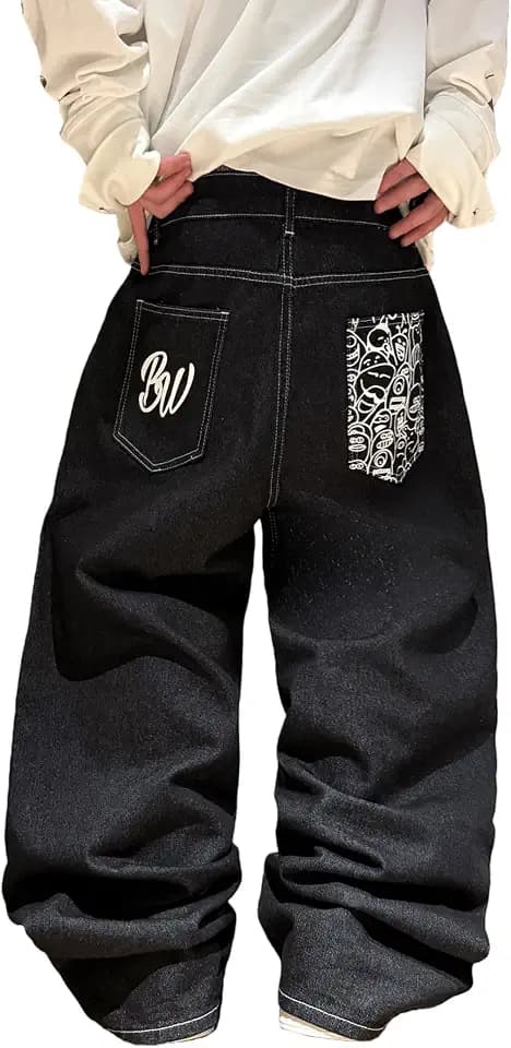 Baggy Jeans for Men Wide Leg Hip Hop Skater Denim Pants