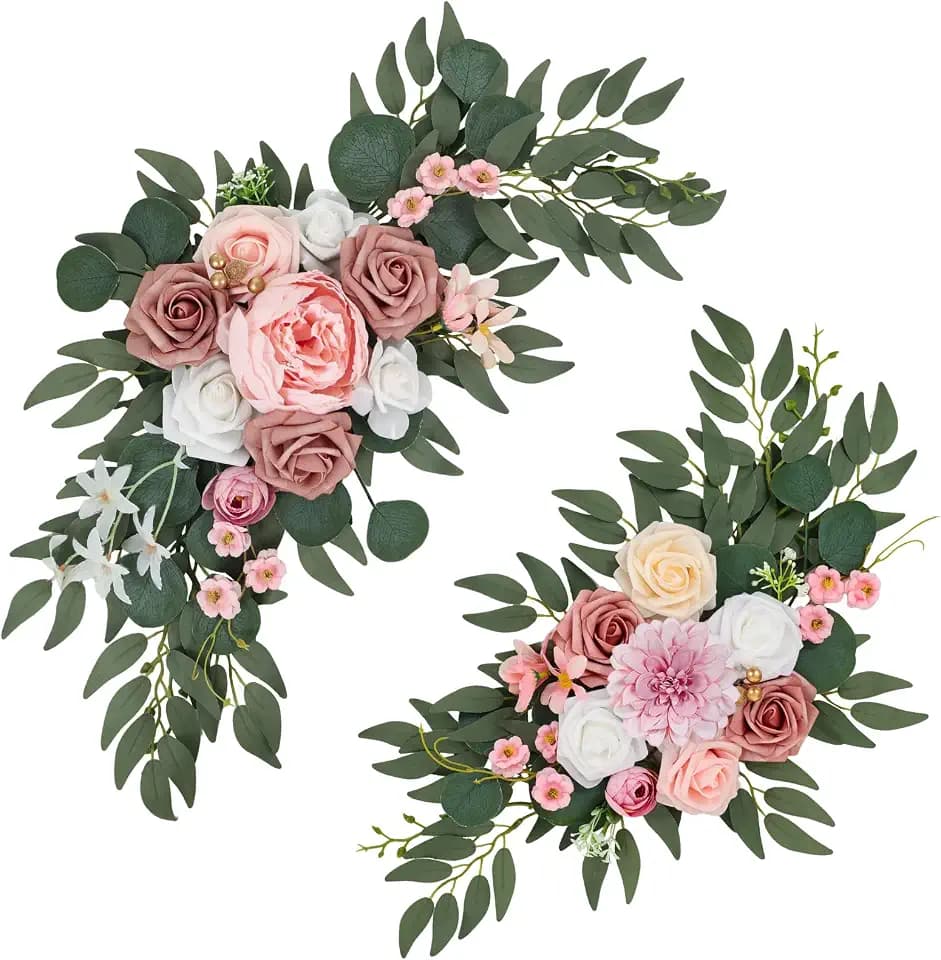 Wedding Arch Flowers Set of 2, Artificial Flowers for Decoration
