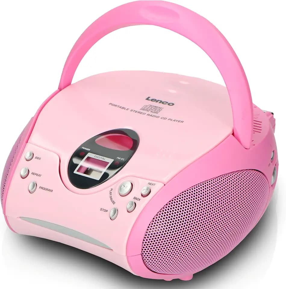 Lenco SCD-24 PINK - CD Player - Radio-CD Player - auch für Kinder - Tragbar