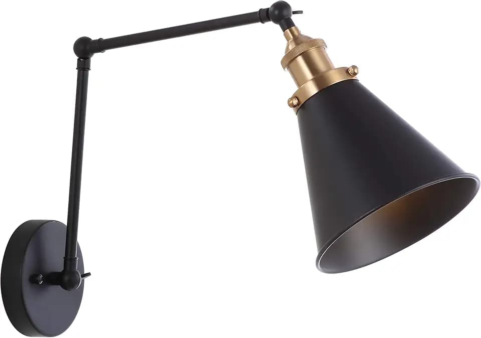 JONATHAN Y Rover 1-Light Wall Sconce 7", Black/Brass Gold