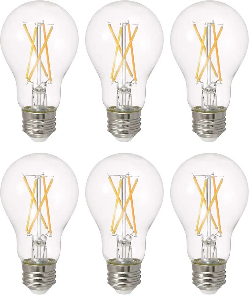 Sylvania LED TruWave Natural Series A19 Light Bulb, 100W Equivalent, Efficient 15W, 1600 Lumens, Medium Base, Dimmable, Clear, 2700K, Soft White (42307) 6 Count (Pack of 1)