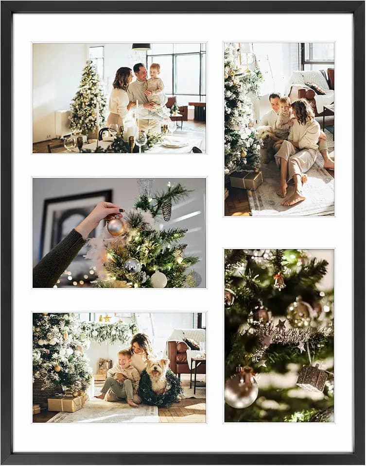 Golden State Art 11x14 Collage Frame w/Mat for 5 4x6 Photos Black 1 Pack