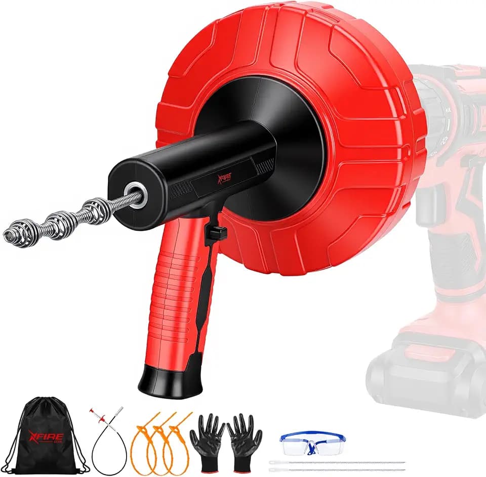 46 FT Drain Snake 11-in-1 Double Mode Drain Auger Tools