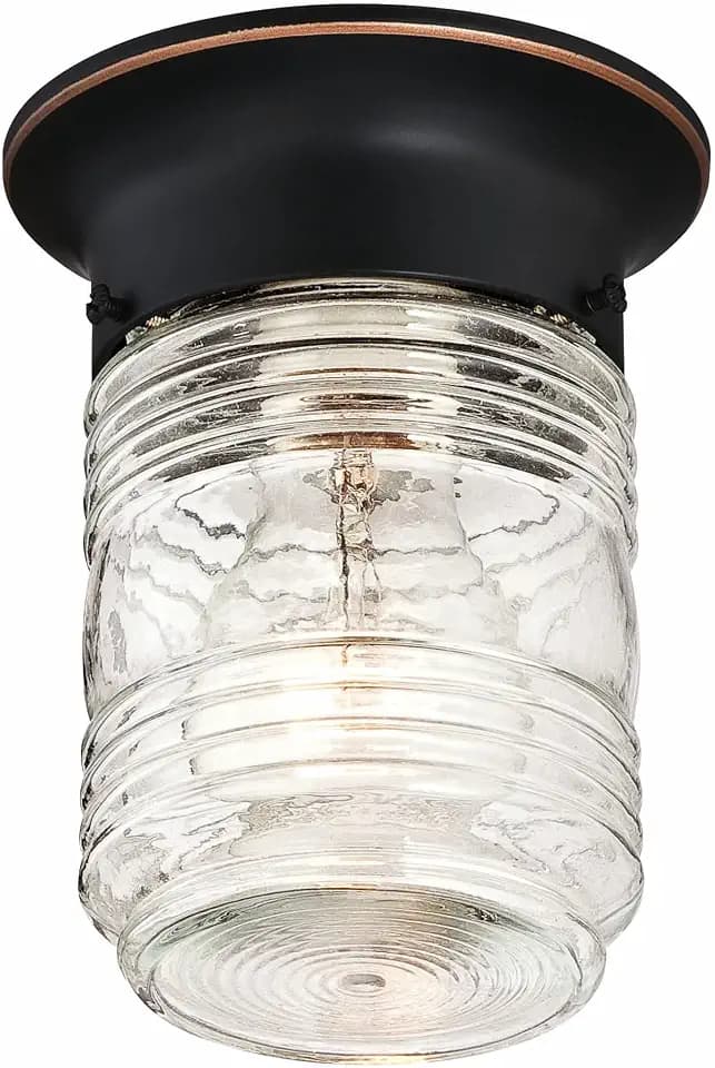 Design House Jelly Jar Flush Mount Light, Oil Rubbed Bronze