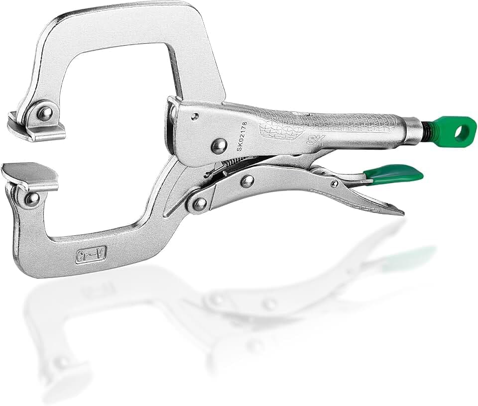 SK 11" C-Clamp Locking Pliers with Swivel Pads, Vice Grips