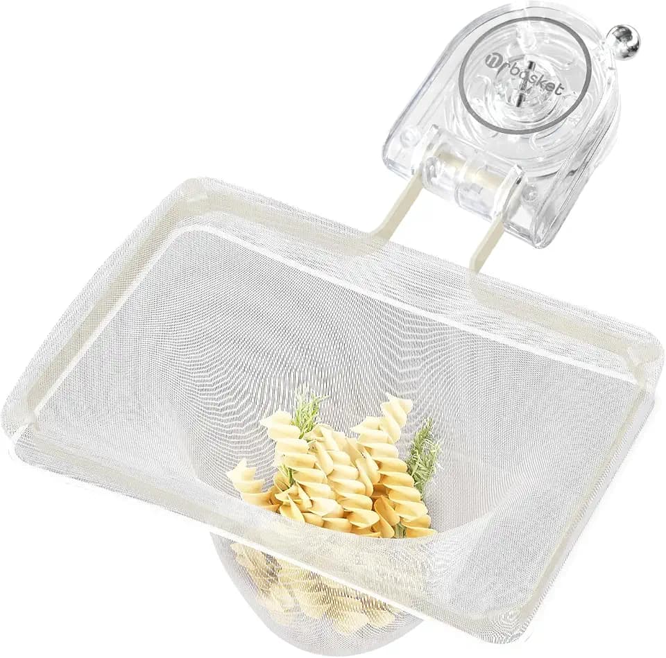 Kitchen Sink Strainer with 100 PCS Filter Mesh Bag, Food Waste Filter Basket, Suction Cup Folding Washing Vegetables and Fruits Drying Bag Holder