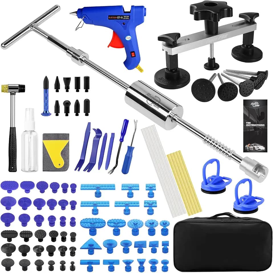 PDR TOOLS Ausbeulwerkzeug Dellen Reparaturset,2-in-1-Gleithammerbrücke, Saugnapf und Werkzeug für Karosserie, Hagelschaden & Beulenentfernung