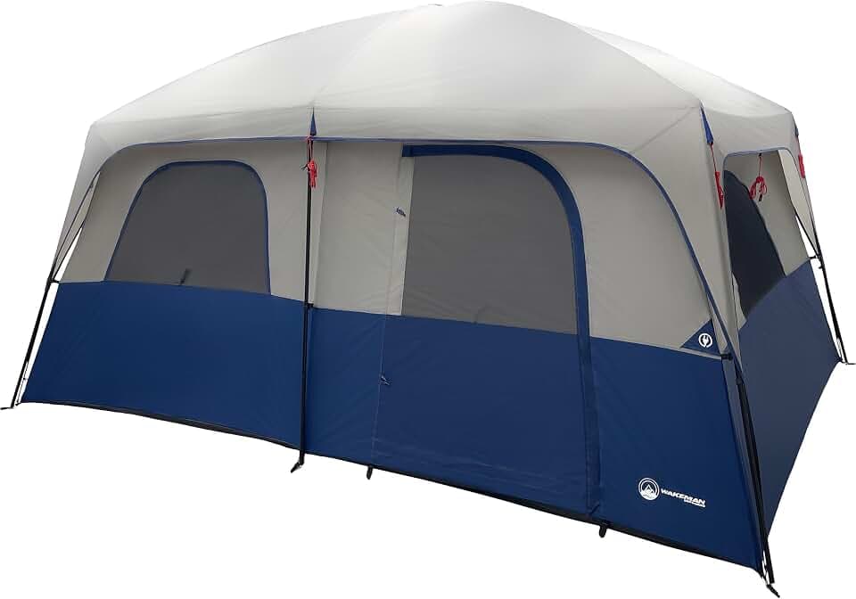 Wakeman Outdoors 10 Person Camping Tent with Rainfly, Navy
