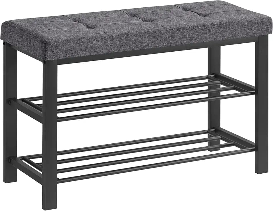 SONGMICS Shoe Bench, Storage Bench, Entryway Bench with Cushion