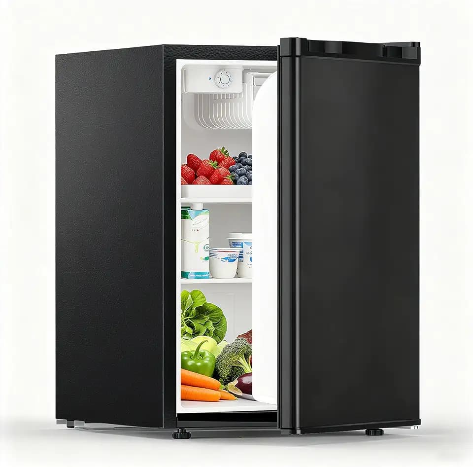 COWSAR 2.6 Cu.Ft Mini Fridge with Freezer for Bedroom Dorm, Black