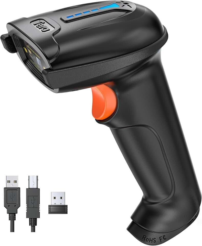 Tera Barcode Scanner mit Akkuanzeige: 1D kabellos, 5100 Schwarz